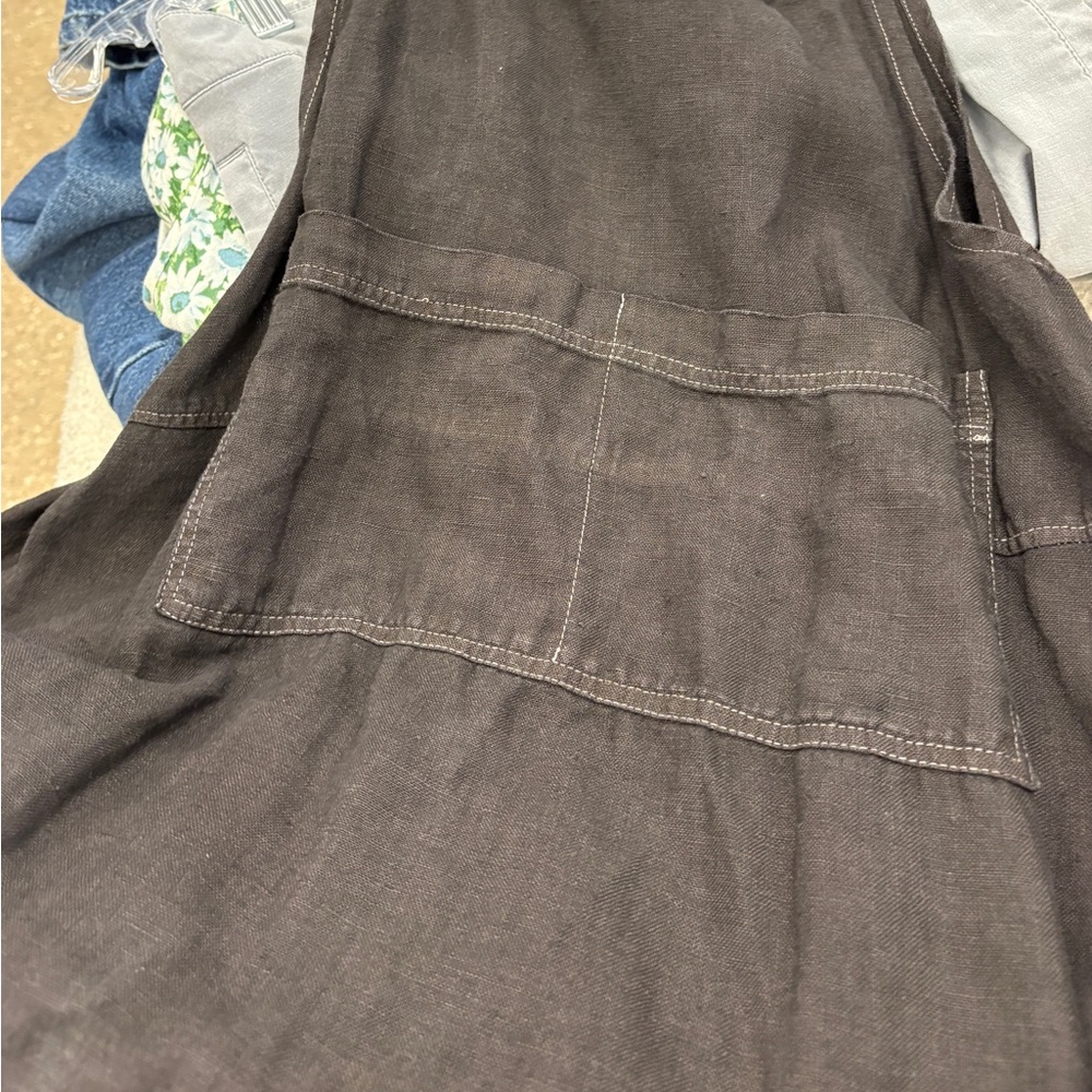 Linenfox Black Linen Pinafore Dress – XS🖤 - Picture 5 of 7